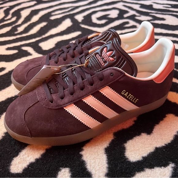 NWT Adidas Gazelle W Originals Sneakers Shadow Brown Cream Gum Size Women 6.5 - Picture 8 of 14